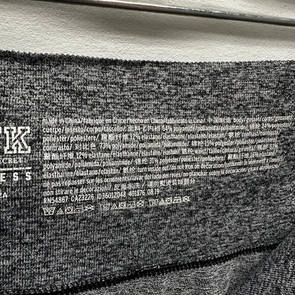 Victoria's Secret PINK High Waisted Seamless Yoga Leggings Gray Black Sz Medium - Picture 8 of 8